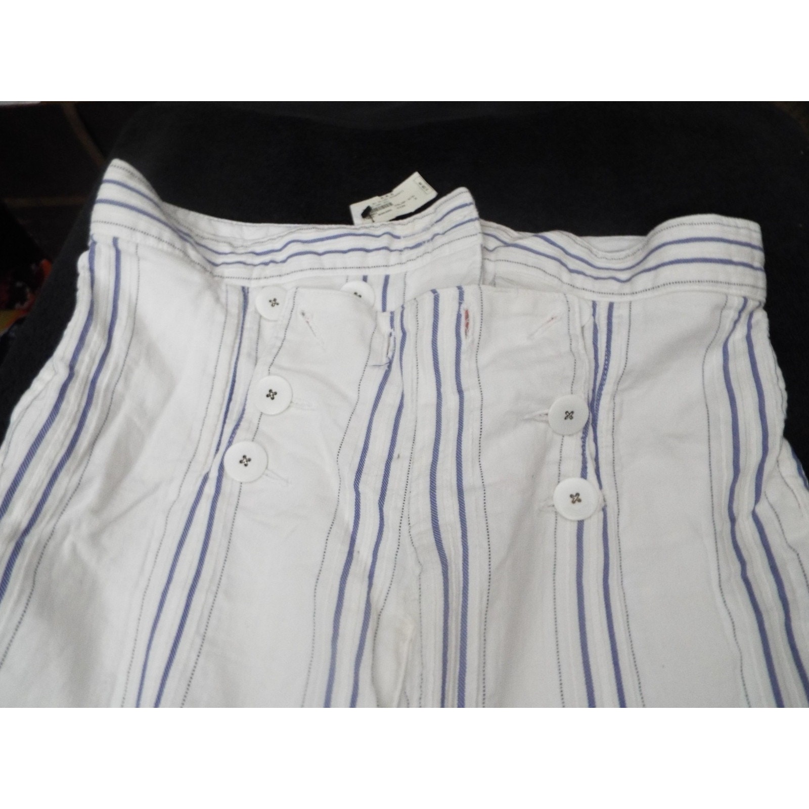 Allen Schwartz White Striped Flare 3/4 Pants Sz 8 Nwt — image 3 of 7